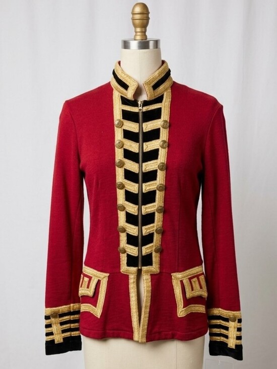 Ralph Lauren Jackets & Blazers - Ralph Lauren Thread And Supply Red Military-Style Women's Jacket with Gold Trim